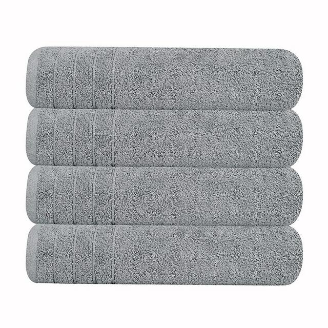 Tens Towels Large Bath Towels, 100% Cotton Towels, 30 x 60 Inches, Extra Large Bath Towels, Lighter Weight & Super Absorbent, Quick Dry, Perfect Bathroom Towels for Daily Use (Pack of 4)(Silver Grey)