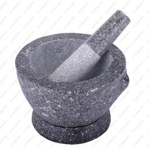 Stone (Granite) Mortar and Pestle, 8 In, 3+ Cup Capacity