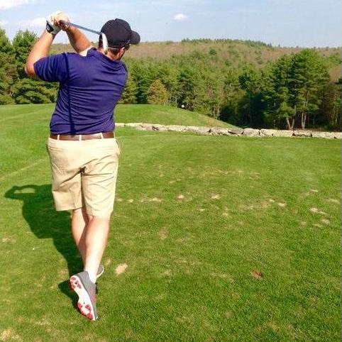 Golfing in the Poconos (not pictured: the ball shanking hard to the left). 2015.