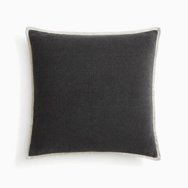 Classic Cotton Velvet Pillow Cover, 20"x20", Slate, Set of 2