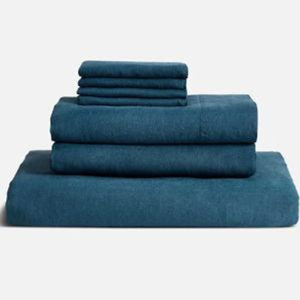 Washed European Linen Hardcore Sheet Bundle- Color Abyss