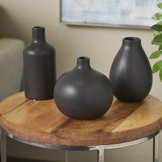 Ceramic 3-Piece Varying Shape Vase Set