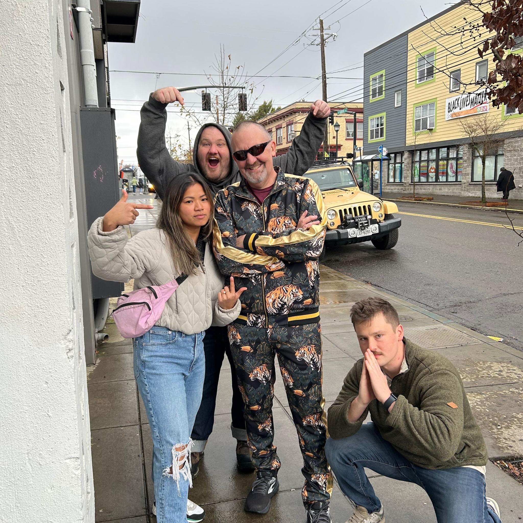 EL TIGRE ! We bought Christopher this amazing tiger jumpsuit for his 60th - album drops soon.