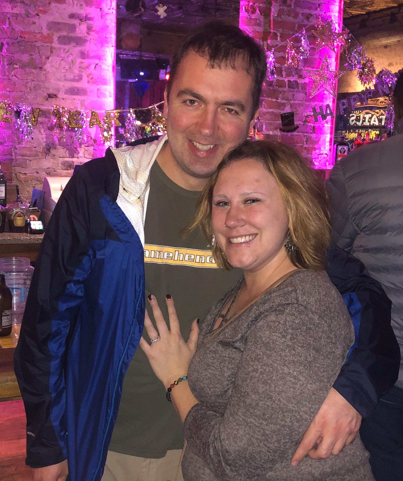 Night of our Engagement in New Orleans... chipped nail and placeholder ring pictured