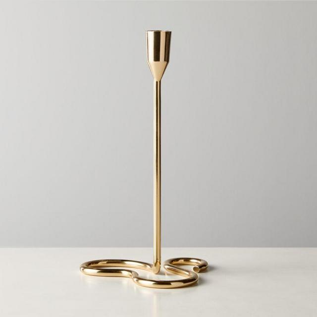 Motion Brass Taper Candle Holder Large