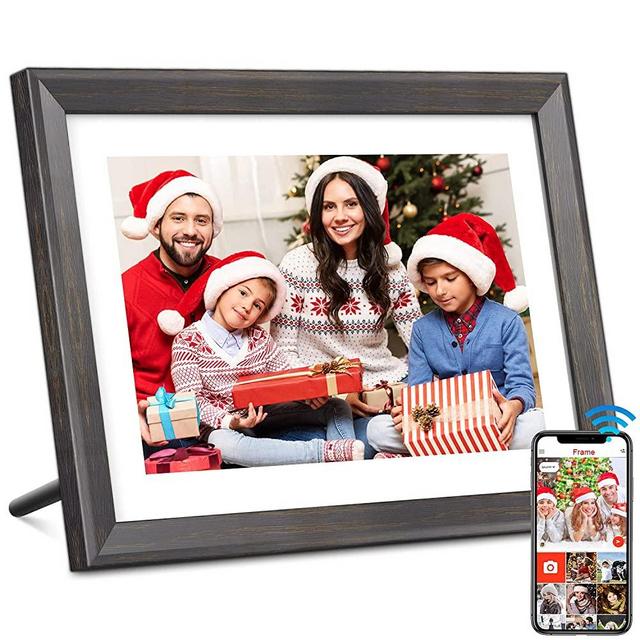 YunQiDeer 10.1 Inch WiFi Digital Picture Frame IPS Touch Screen HD Display,Smart Cloud Photo Frame with 16GB Storage,Share Video Clips and Photos Instantly Via APP