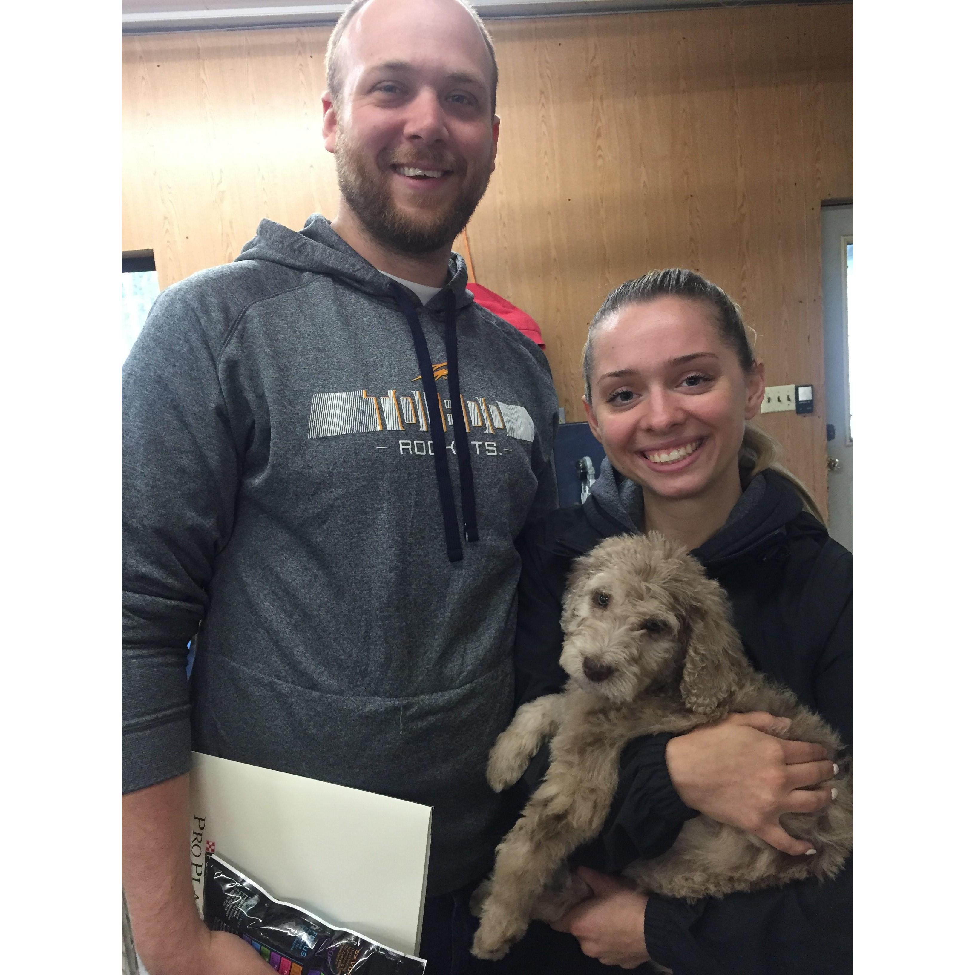 The day we picked up Zoey.