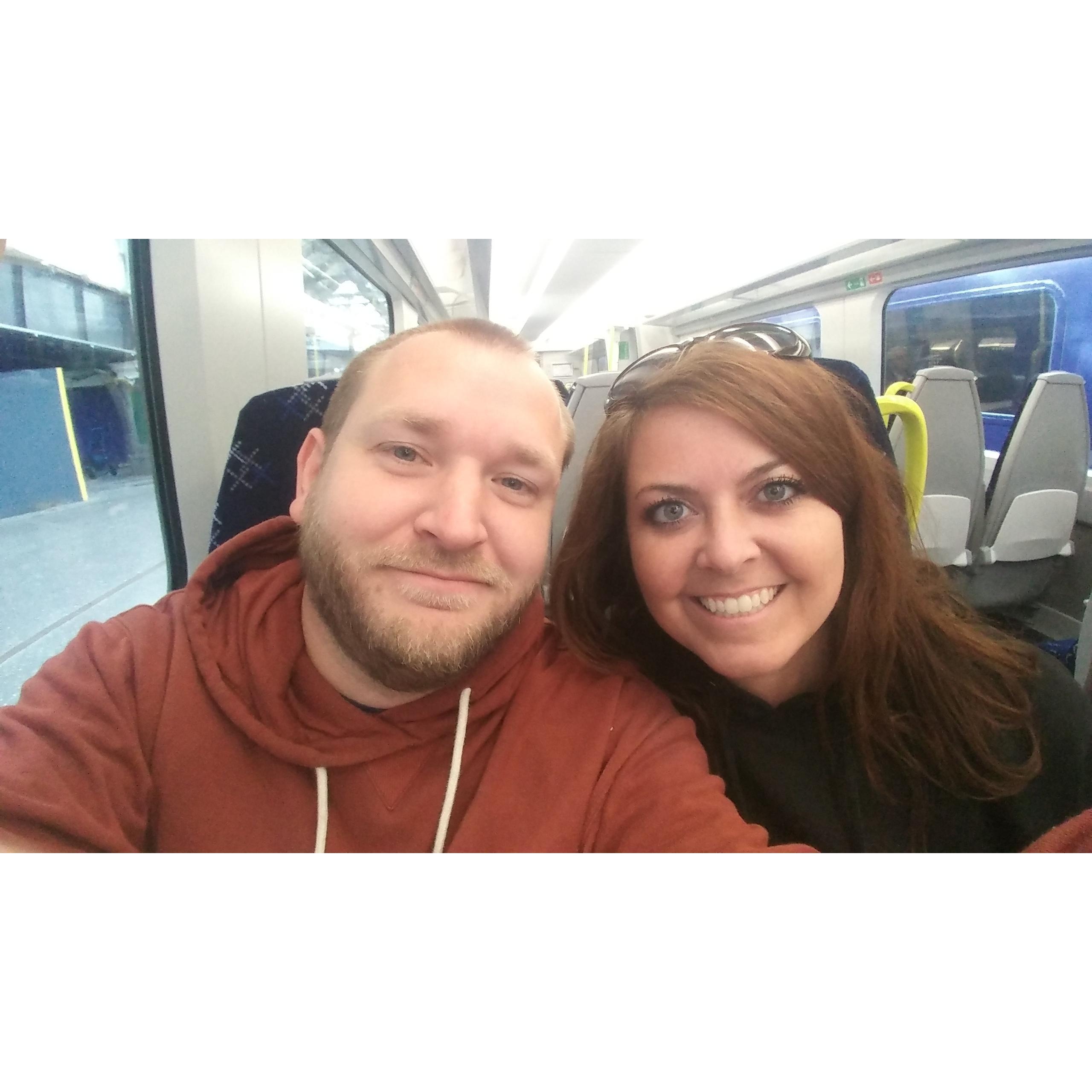 Day 4 - Train ride to Isle of Skye. Derek is getting real antsy with carrying the ring around. Heather is clueless.