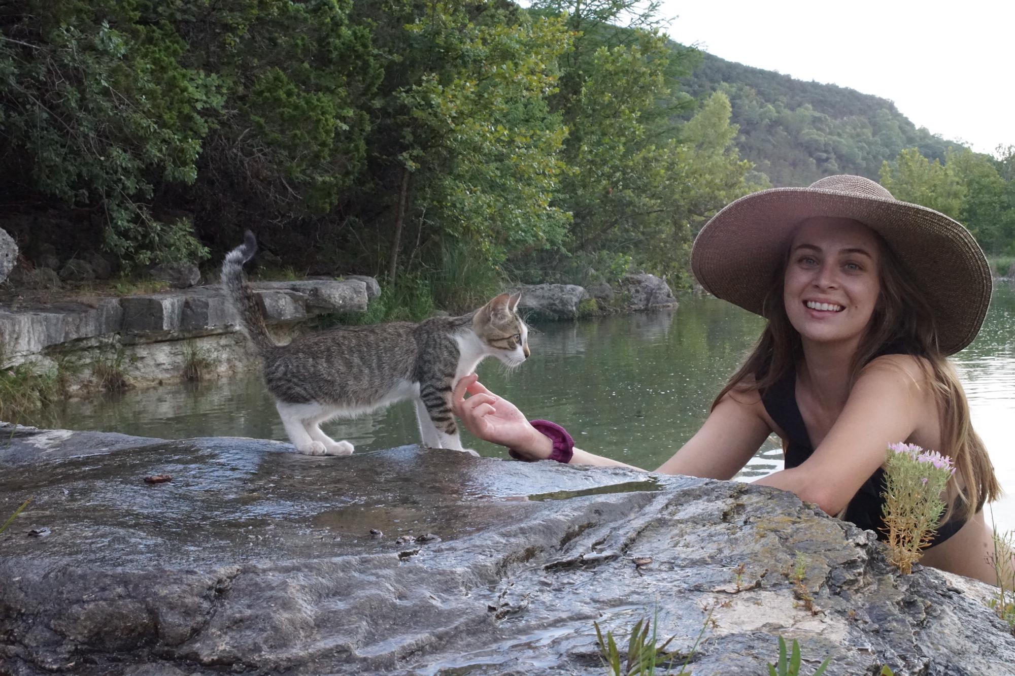 Baby Mark the river Kitty