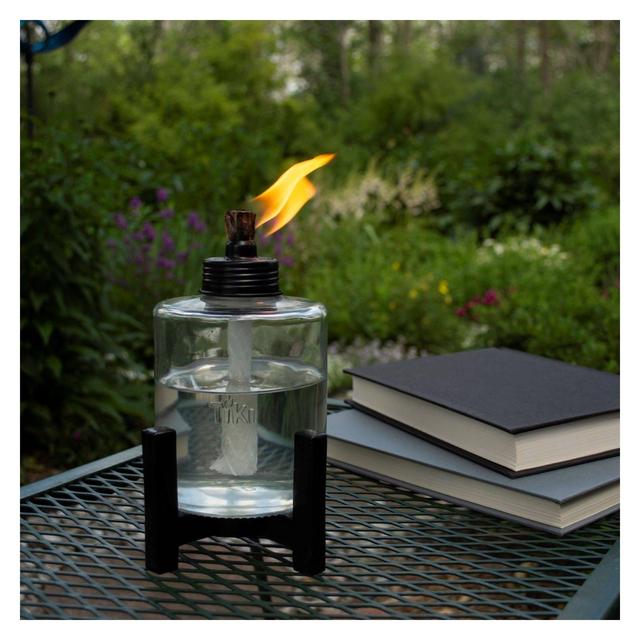 Elevated Tall Glass Tabletop Outdoor Torch - TIKI