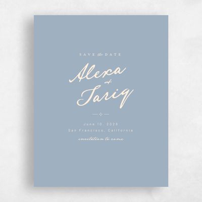 Powder Blue Wedding Save the Date - Finnian Portrait