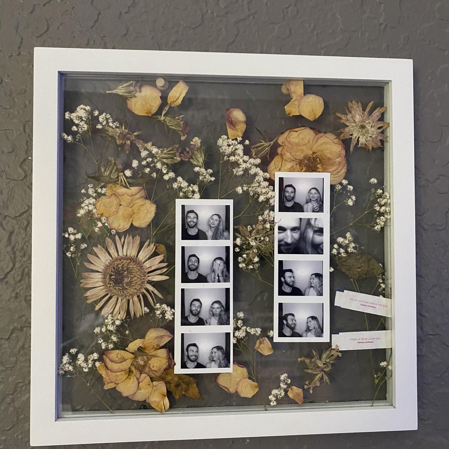 This has the flowers from the day he asked me to be his girlfriend and the flowers from the day he asked me to be his wife.