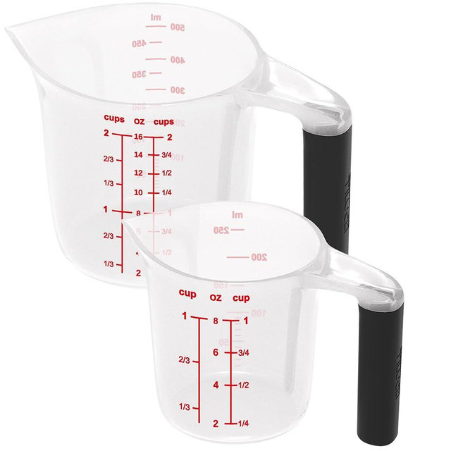 TILUCK Measuring Cup Set, Liquid Measuring Cups For Kitchen,BPA Free Plastic Set (2, 2 Cup, 1 Cup)
