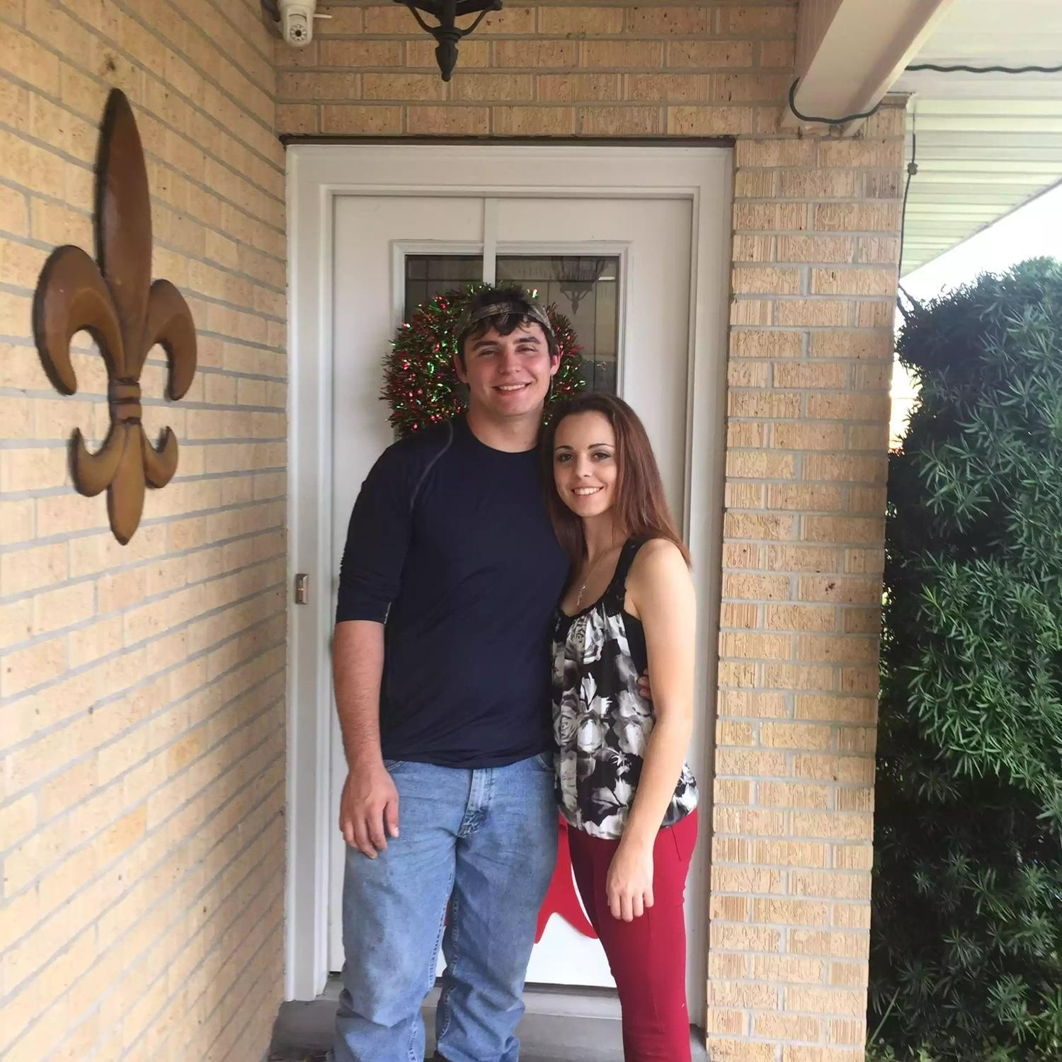 Our first photo together:
A very hot Louisiana Christmas in 2015