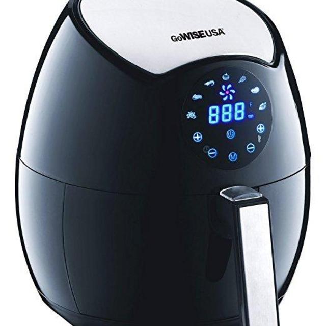 GoWISE USA GW22621 4th Generation Electric Air Fryer, Black, 3.7 QT, 1400W + Recipe Book
