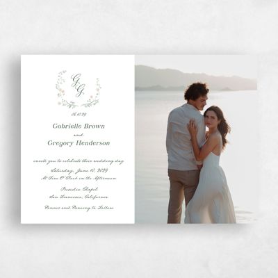 White Wedding Invitation - Margot Photo