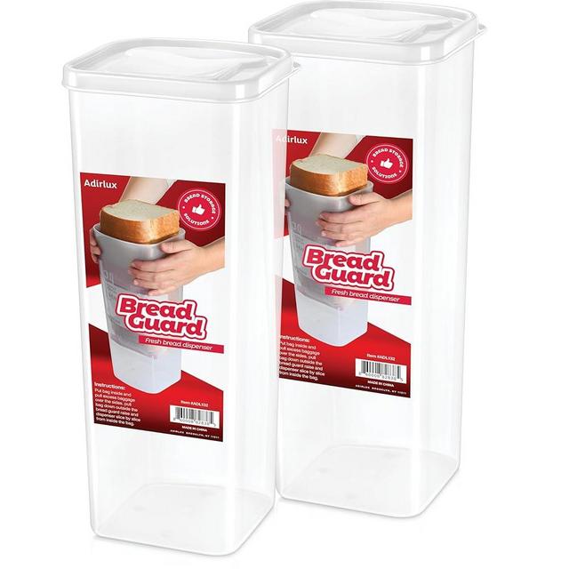 Adirlux Bread Box with Airtight Lid - Kitchen Counter Fresh Bread Storage Container For Sandwich Loaf, Sliced Breads - Clear Rigid Plastic, [BPA Free ] White Lid