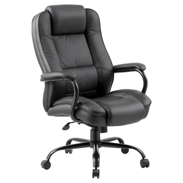 Heavy Duty Executive Chair Dark - Boss Office Products: Swivel, Metal Frame, 400lb Capacity