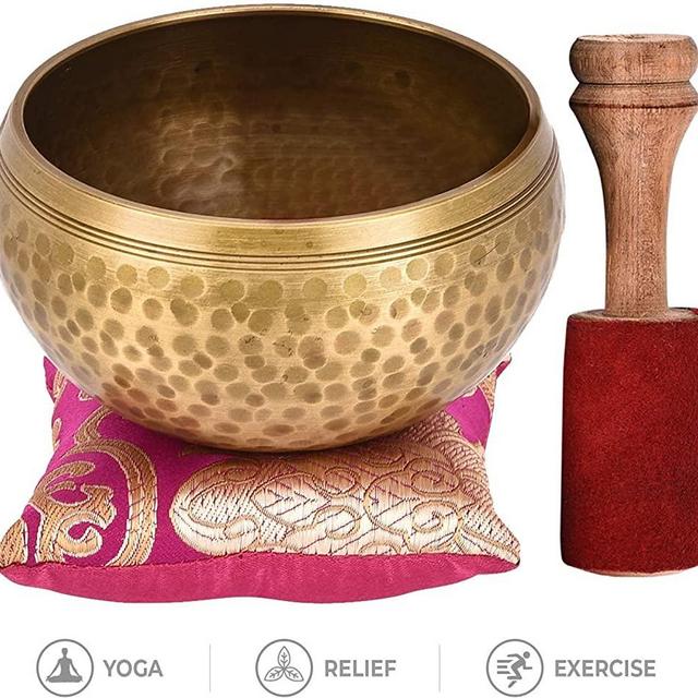 Tibetan Singing Bowl Set - 4” Premium Meditation Sound Bowl Beautifully Handcrafted by Professional Artisans in Nepal