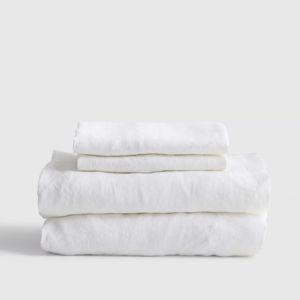 (King) European Linen Sheet Set in White
