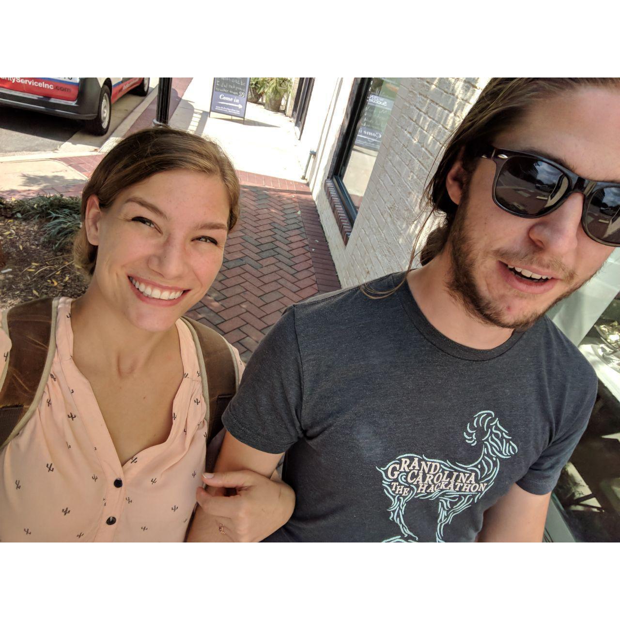 Strolling through downtown Durham