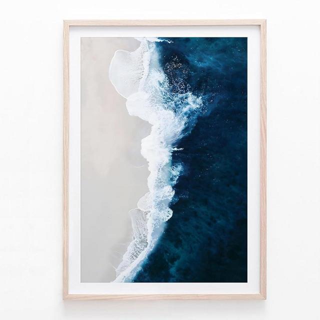 Ocean Wave Canvas Wall Art Navy Blue Ocean Pictures Beach Scene Painting Modern Coastal Prints Nature Ocean Wall Art Blue Ocean Paintings Ocean Landscape Poster for Living Room Bedroom 16x24in