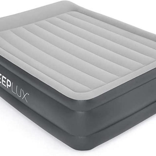 SLEEPLUX Durable Inflatable Air Mattress with Built-in Pump and Pillow 22" Tall Queen