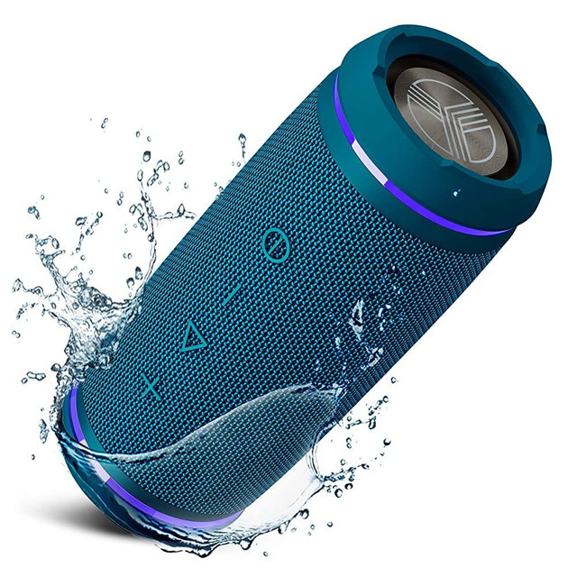 TREBLAB HD77 Blue - Premium Bluetooth Portable Speaker - 360° HD Surround Sound - Wireless Dual Pairing - 25W of Stereo Sound - DualBass Technology - IPX6 Waterproof Design with up to 20H of Run Time