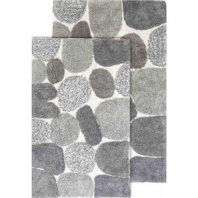 Pebbles Bath Rug Set 2pc Gray - Chesapeake