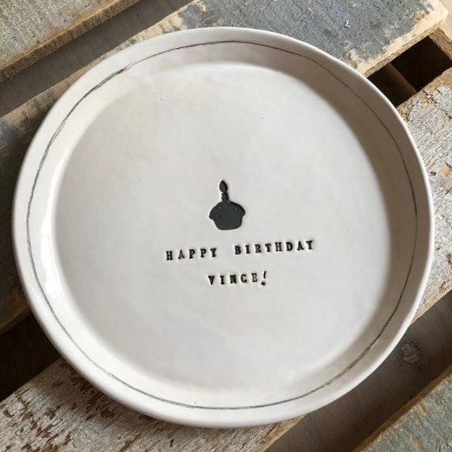 Happy Birthday! handmade ceramic cake plates