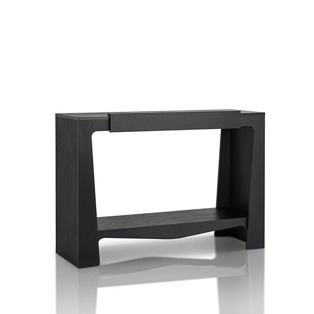 Furniture of America Delray Modern Wood 1-Drawer Console Table with Shelf, Black