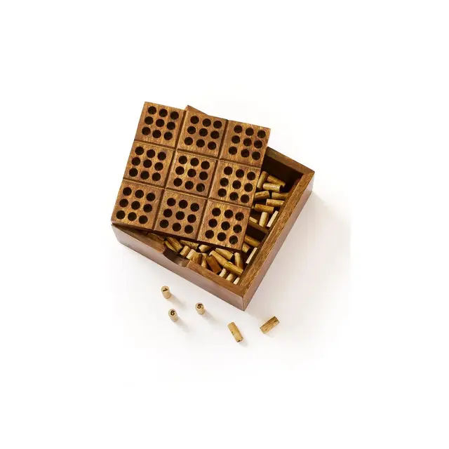 Matr Boomie Sudoku Wooden Peg Game - Hand Carved Wood