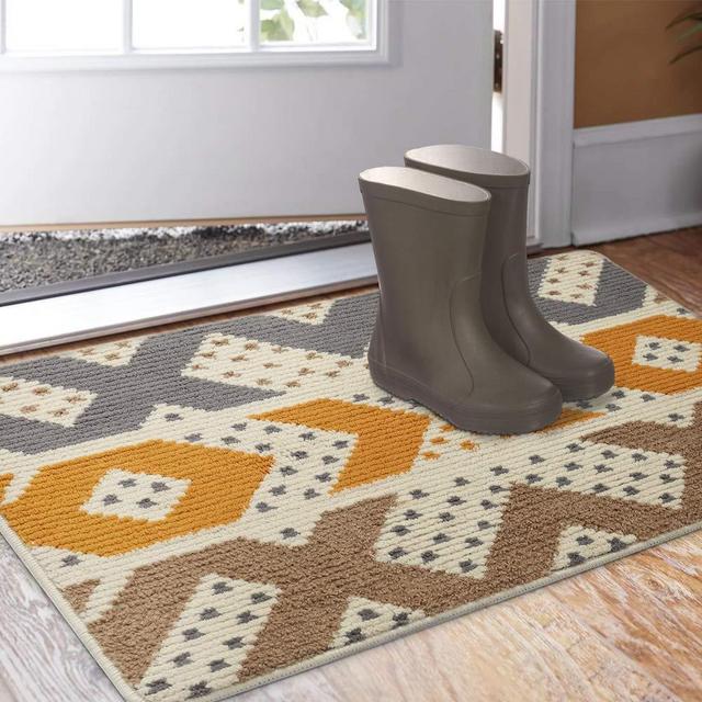 Indoor Outdoor Rug 24"x36" Front Door Mat Waterproof, Non Slip Washable Quickly Absorb Moisture and Resist Dirt Rugs for Entryway