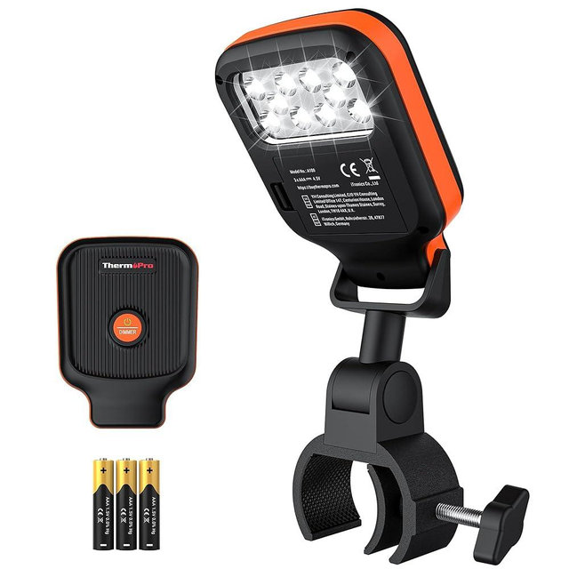 ThermoPro Grill Lights for Outdoor Grill with 10 LEDs, 3 Brightness & Energy-Saving Button, 360° Adjustable Smoker BBQ Grill Accessories, Grill Gifts for Him Her Parents Husbands, Batteries Included