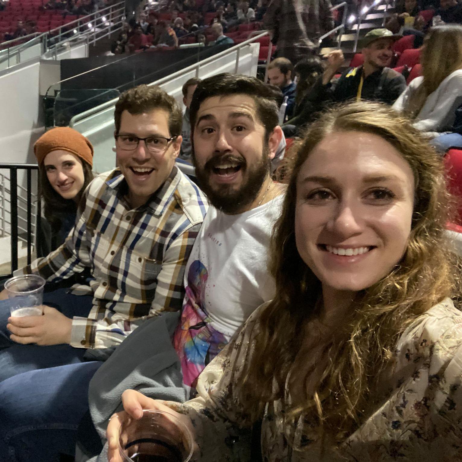 Seeing Bon Iver and Feist in Raleigh, NC, with Jake's sister Lindsay and her husband Jake.