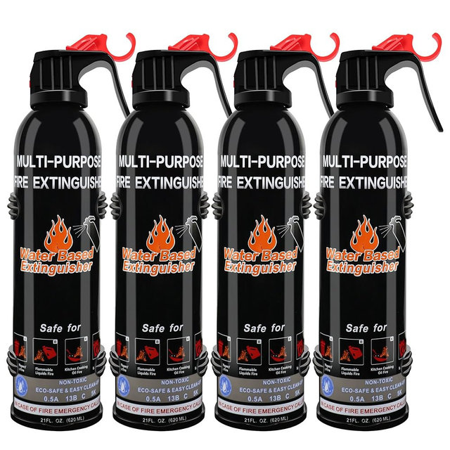 Fire Extinguisher for Home, 4 Pack Vehicle Fire Extinguishers with Mount, Portable Fire Extinguisher Effective on A, B, C, K Fires, Water-Based Extinguisher for Car Boat Office Truck Kitchen Garage RV