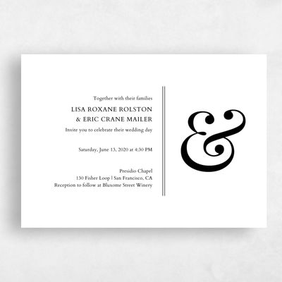 White Wedding Invitation - Verona Landscape