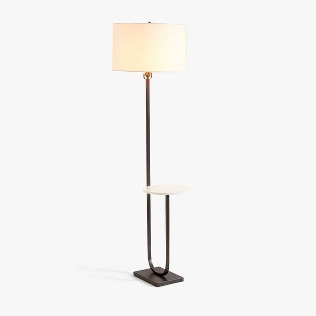 Delaney Marble Floor Lamp, Bronze