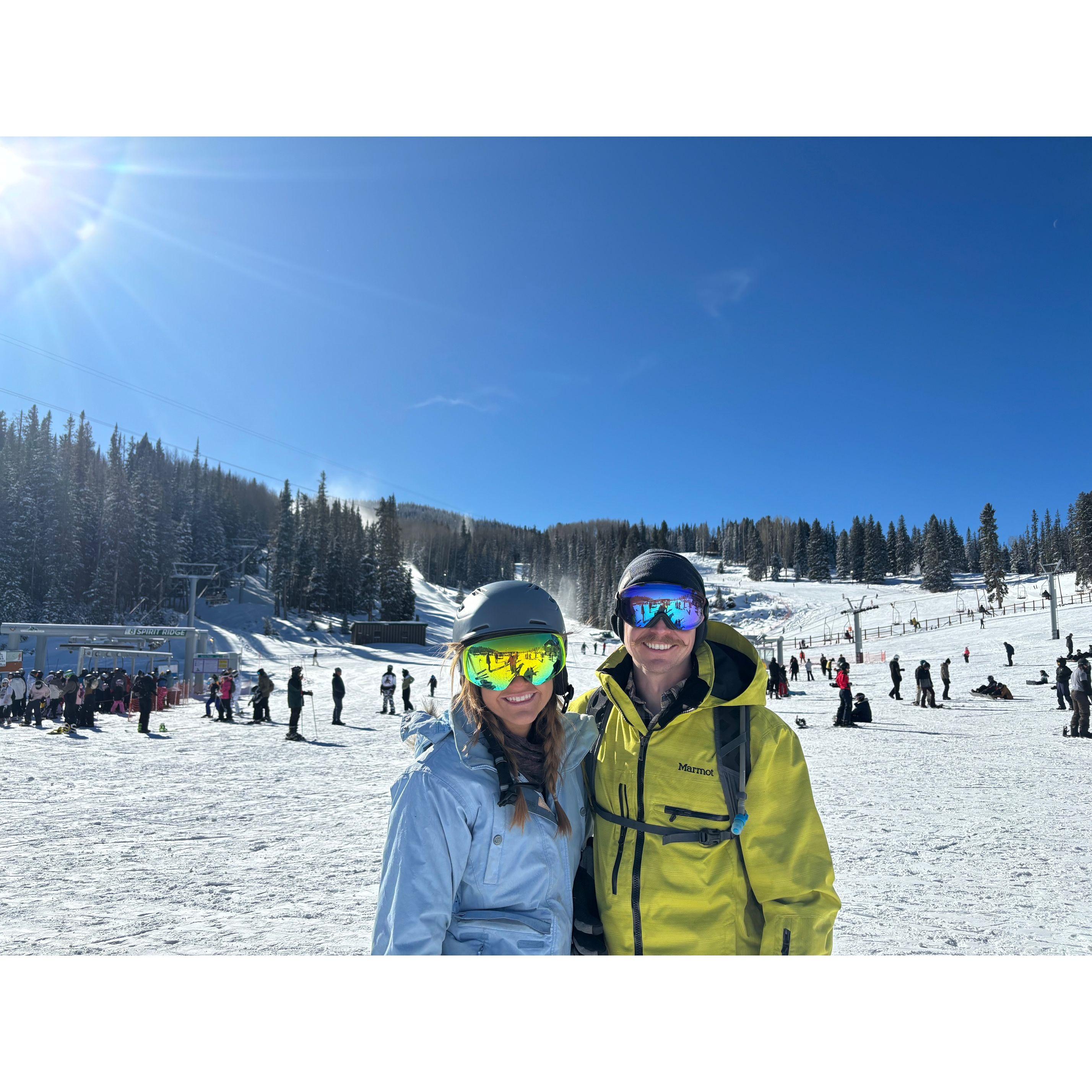 We fell for each other...and we fell on the slopes [a lot].