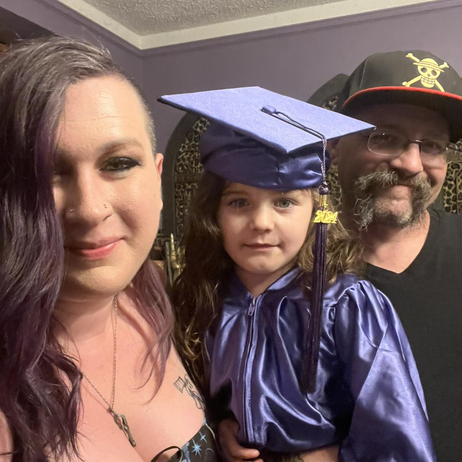 Celebrating Hazel's preschool graduation, Mokena, Illinois, May 2024