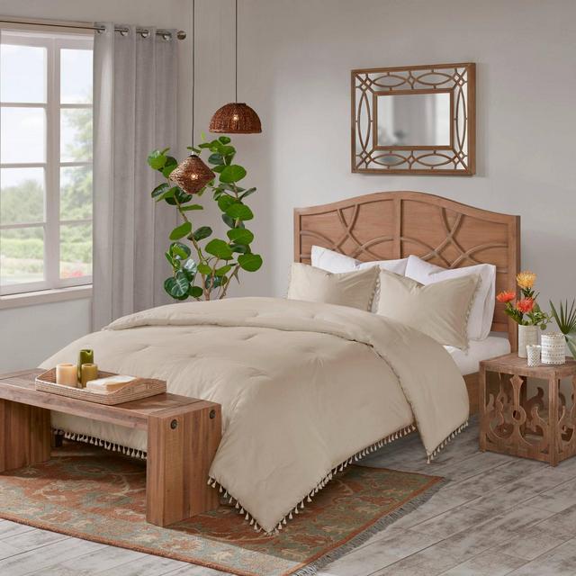 Sula King/California King 3pc Cotton Comforter Set Taupe