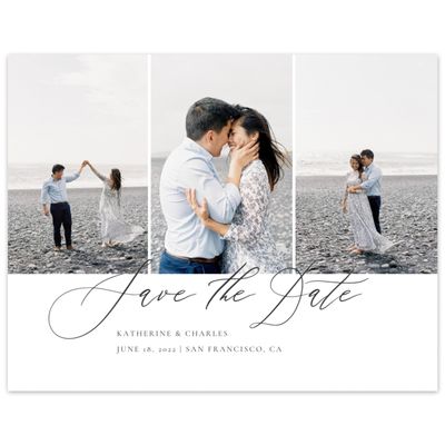White Wedding Digital Save the Date - Violin Photo
