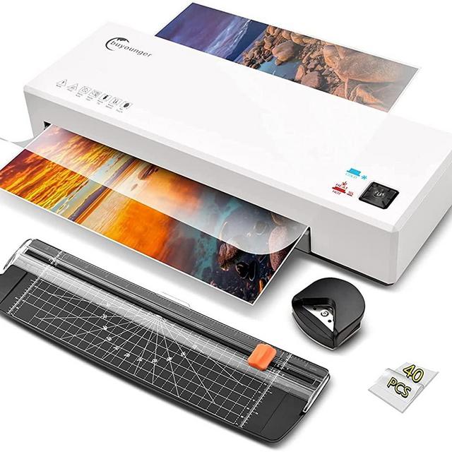 Laminator, 4 in 1 Laminator Machine with 40 Laminating Sheets, A4 Laminating Machine Hot and Cold with Paper Trimmer and Corner Rounder, 9 Inches Personal Thermal Laminator for Home School Office