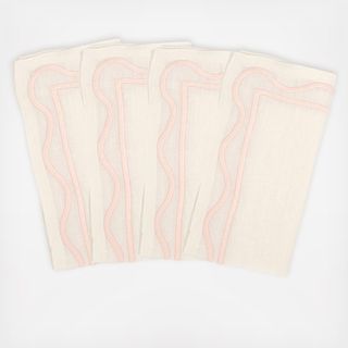 Colorblock Embroidered Napkin, Set of 4