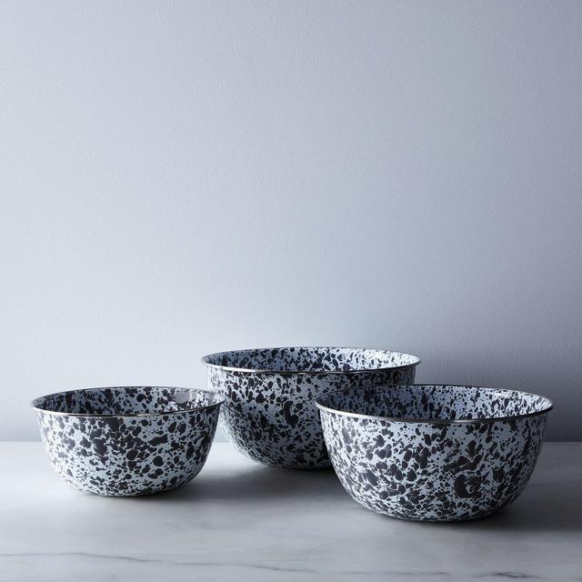 Grey Splatter Enamel Nesting Mixing Bowls (Set of 3)