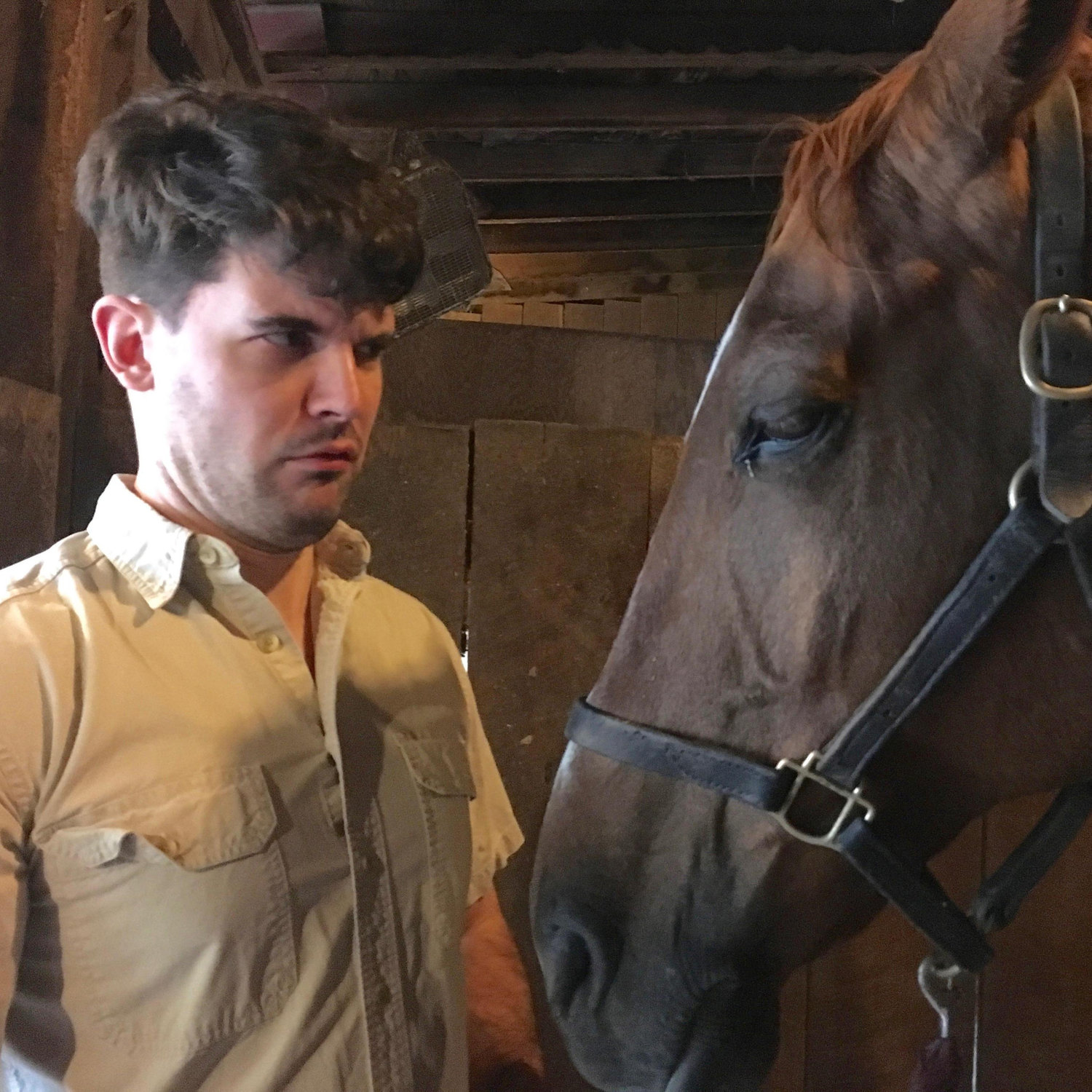 When we started dating and Kevin wasn't sure how he felt about horses yet.