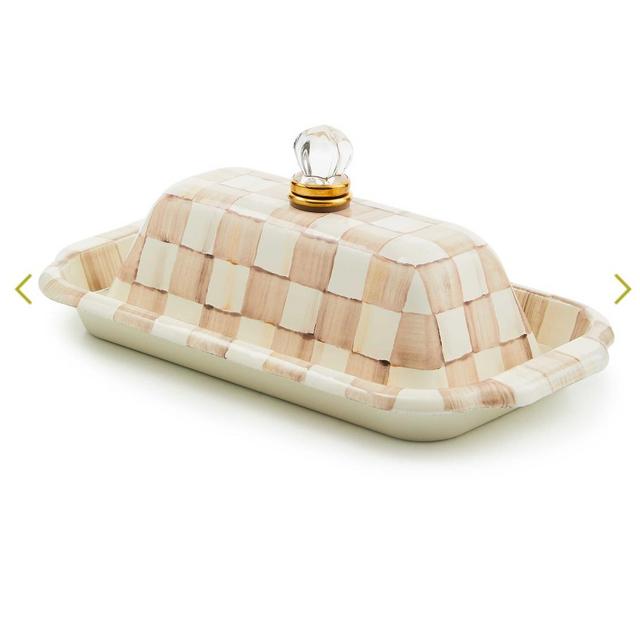 Mocha Check Butter Box - Mackenzie Childs
