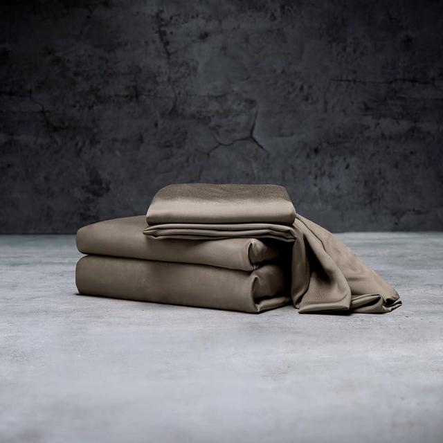 LUXOME Luxury Sheet Set | 100% Viscose from Bamboo | King Size - Truffle | Deep Pockets | 4-Piece Set (Fitted, Flat, 2 Pillowcases)