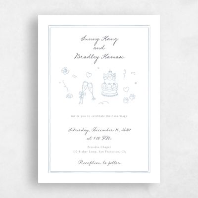 White Wedding Invitation - Willa Classic