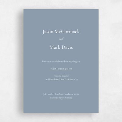 Sky, Blue Wedding Invitation - Henderson Portrait